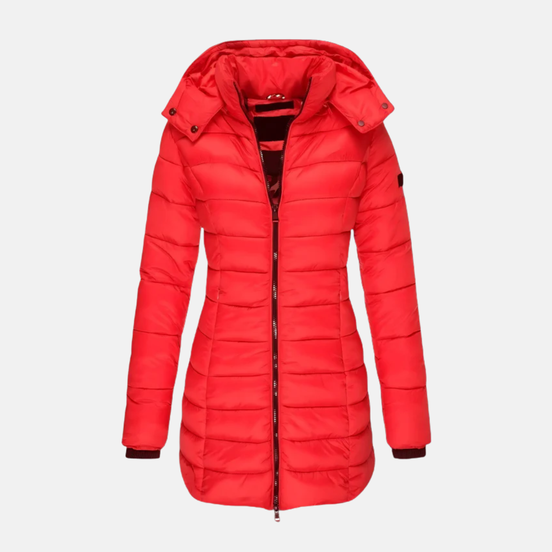 Lune London | Puffer jacket - Slim Fit - Mid length - With hood - Ribbed cuffs