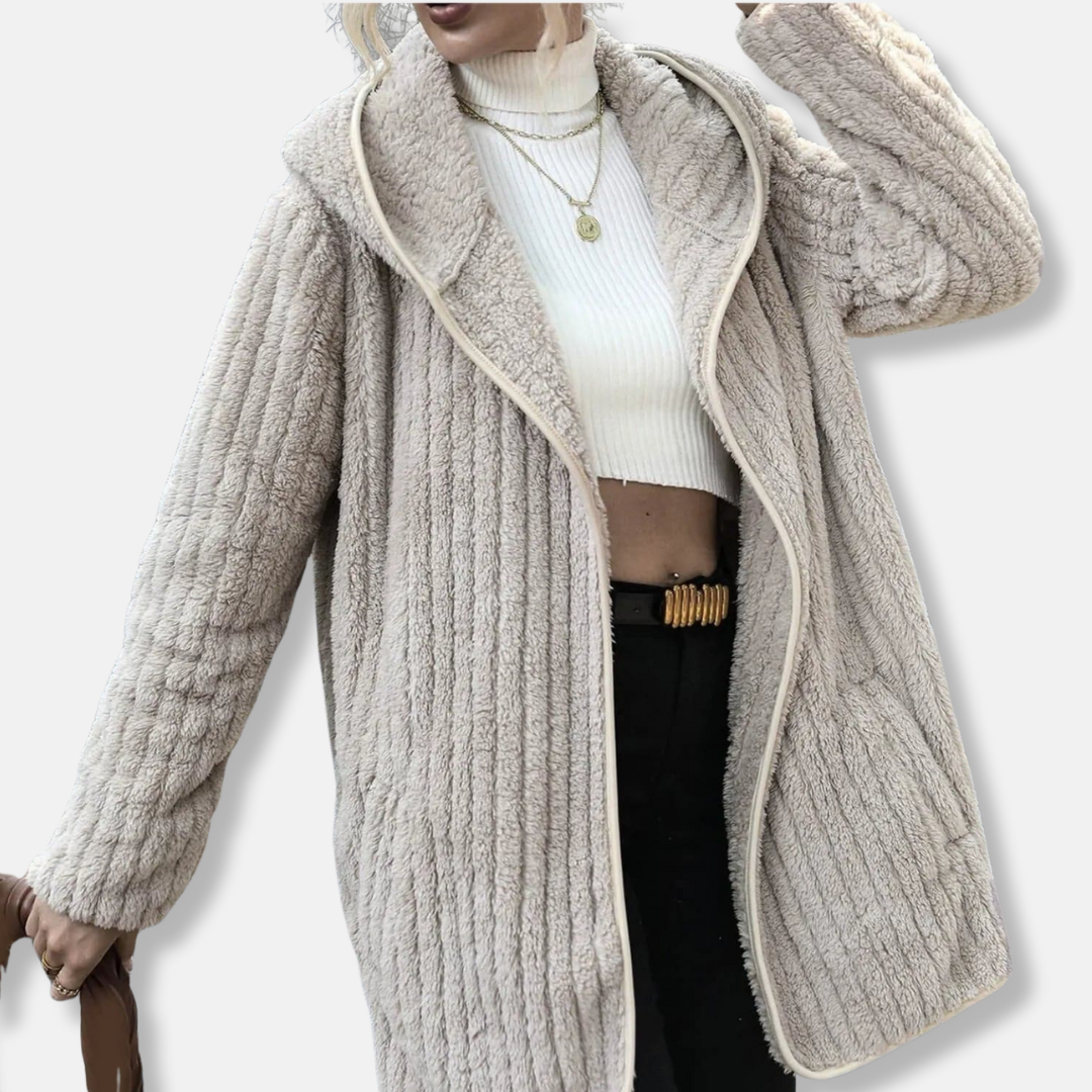 Lune London | Fleece Oversized Cardigan - Hoodie Ribbed Structure Cardigan