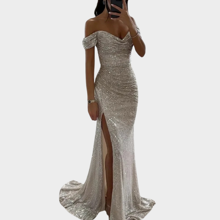 Chic Und Stil | Women's Long Elegant Evening Dress with Slit for Women