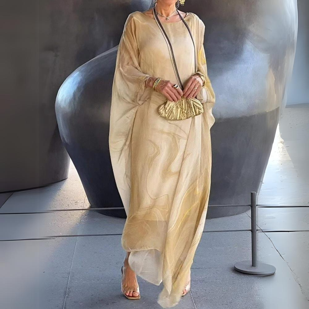 Lune London | Kaftan Dress Flowing Light Fabric Elegant Loose Fit Wide Sleeves