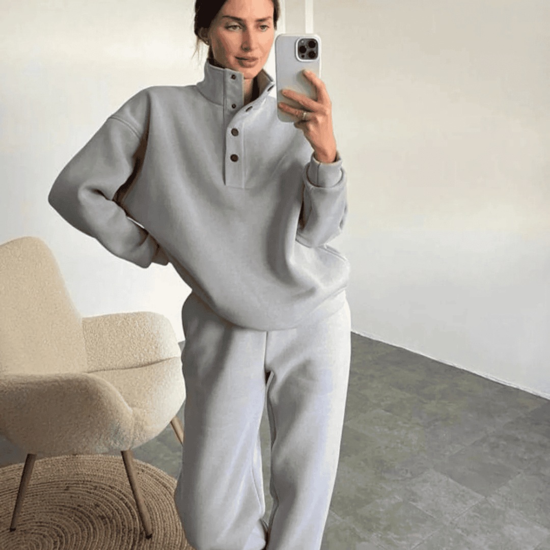 Lune London | High collar and snap buttons separate pants women's tracksuit
