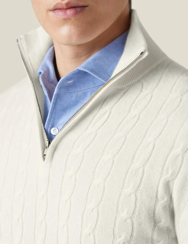 Lune London | Twisted knit sweater with zipper - Elegant sweater for work and leisure