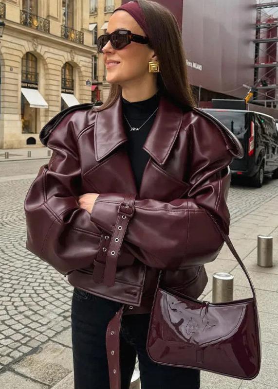 Lune London | Revers Faux Leather Jacket