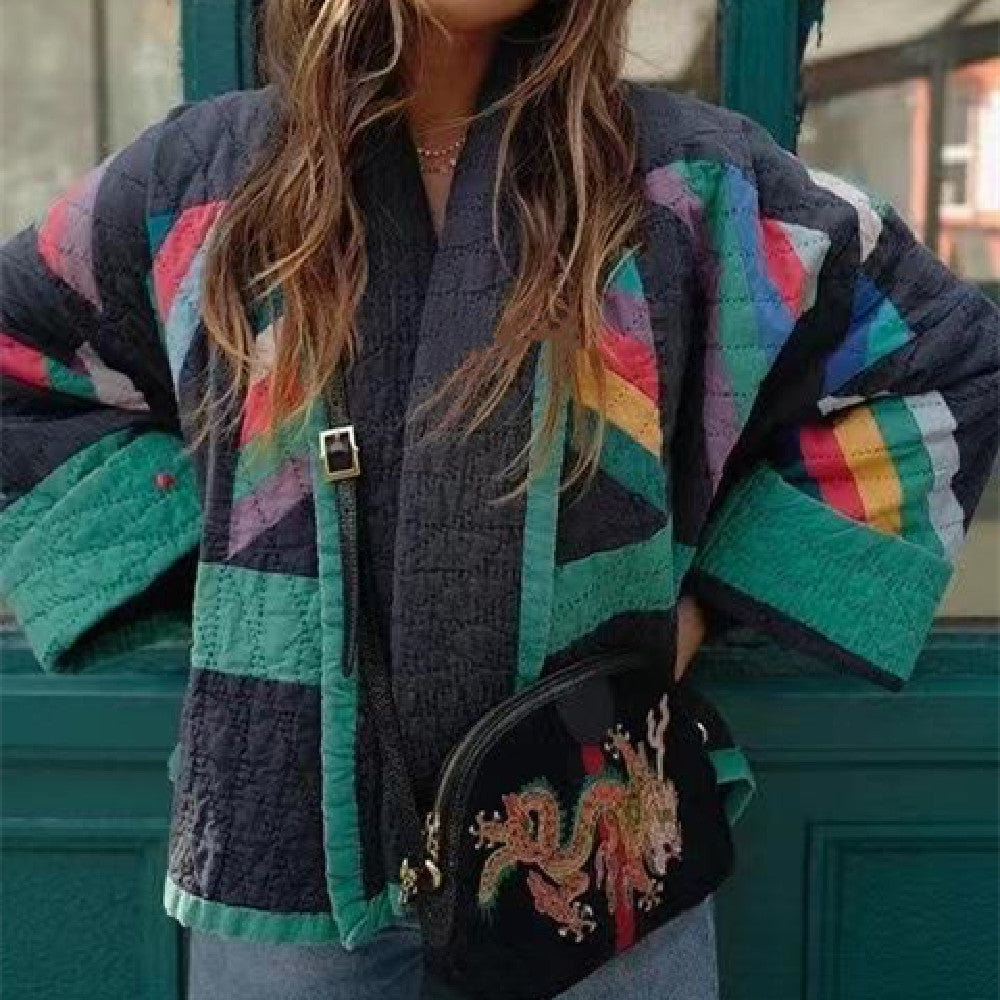 Lune London | Casual vintage printed floral cotton jacket for women