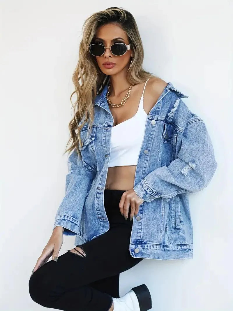 Chic und Stil | Veste en jean oversize tendance pour dames