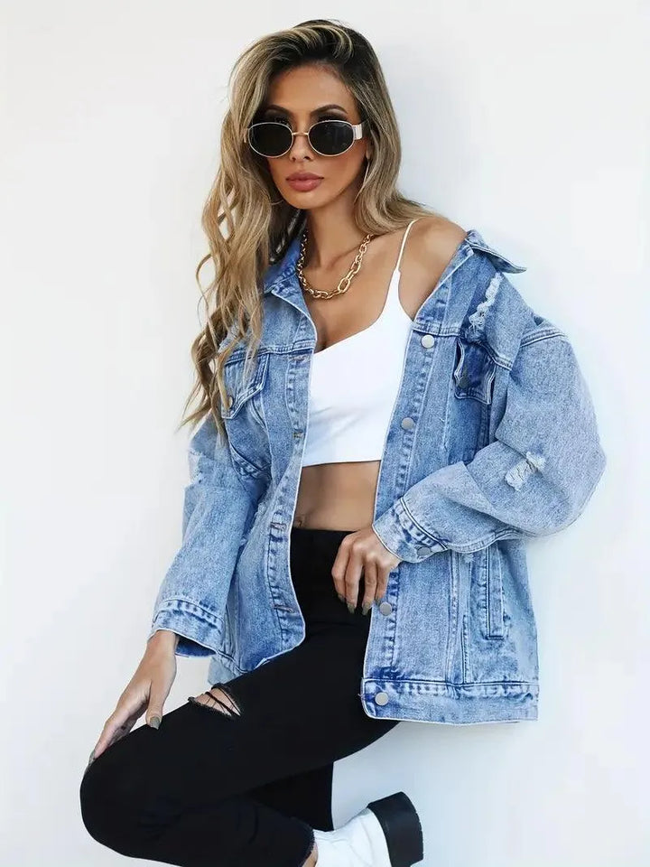 Chic und Stil | Veste en jean oversize tendance pour dames