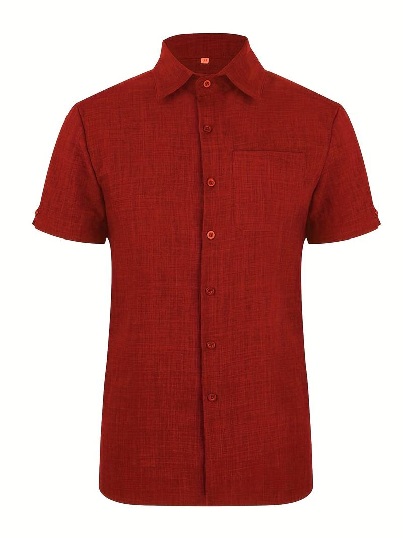 Chic und Stil | Classic Casual Short Sleeve Shirt with Buttons for Men