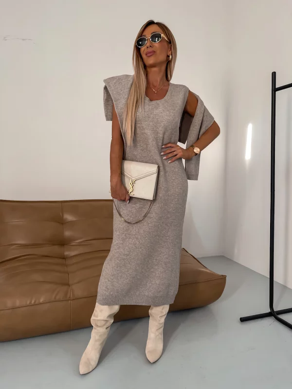 Lune London | Jersey Set Midi Dress with Turtleneck