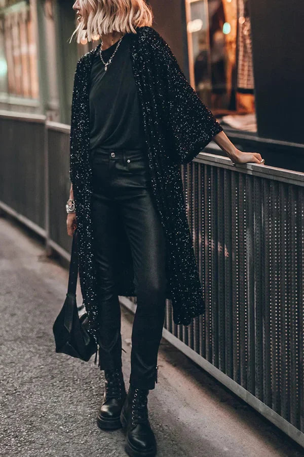Lune London | Wind-resistant knitted jacket with shiny sequins