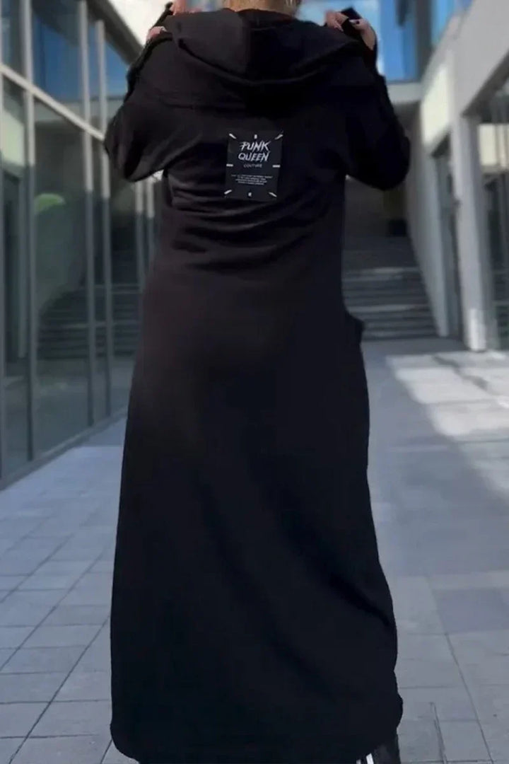 Chic und Stil | Long hoodie dress with modern cut
