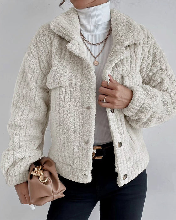 Lune London | thick solid coat with reversible button and long sleeves