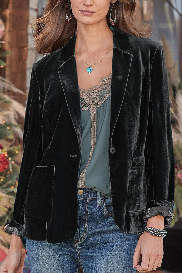 Lune London | Velvet Cropped Top Small Blazer