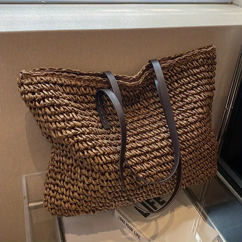 Lune London | Large Woven Tote Bag in Bohemian Beachy Style
