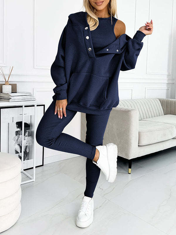 Lune London | 3-piece women's sports set with oversized sweatshirt and slim pants