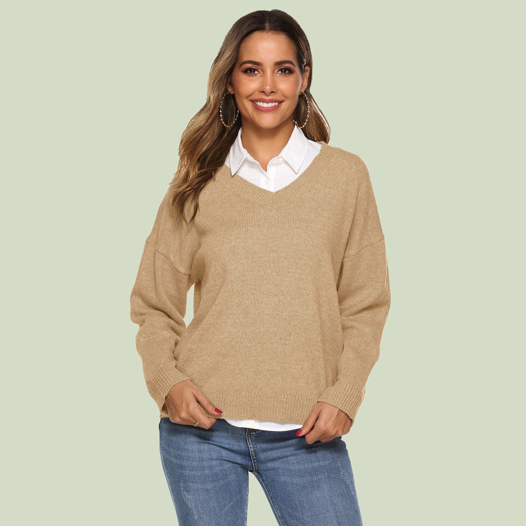 Lune London | Knit Sweater - V-Neck - Loose Fit - Long Sleeves - Soft and Comfortable