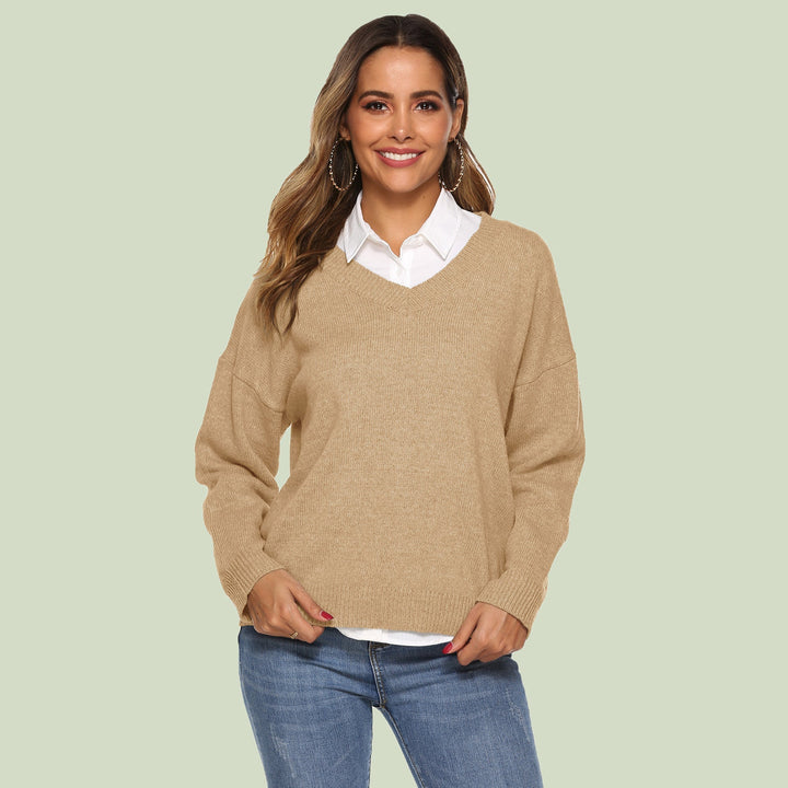 Lune London | Knit Sweater - V-Neck - Loose Fit - Long Sleeves - Soft and Comfortable