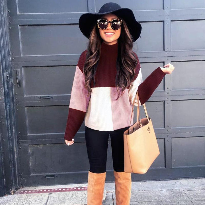 Lune London | Knit Sweater - Oversized Fit - Block Pattern - Soft and Warm