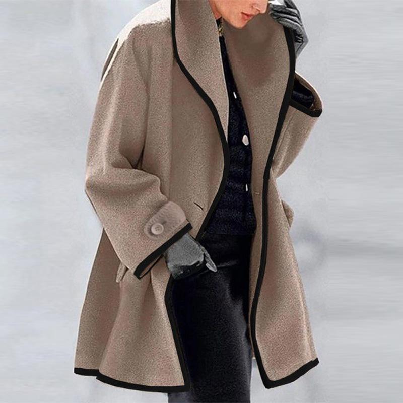 Lune London | Coat - Wool blend - Oversized fit - Draped collar - Long style