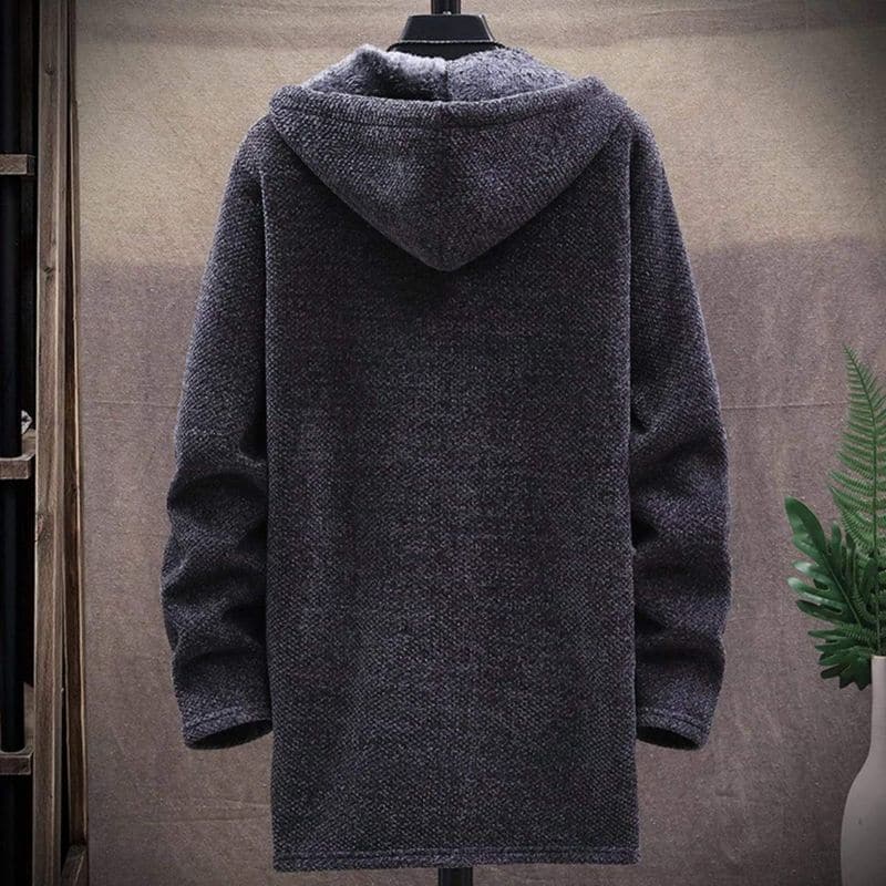 Lune London | Jacket - Wool Blend - Drawstring Hood - Lined and Warm - Zipper & Side Pockets