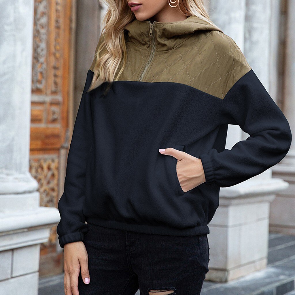Lune London | Hoodie - Padded Top & Soft Fleece - Half Zipper - Loose Fit - With Pockets