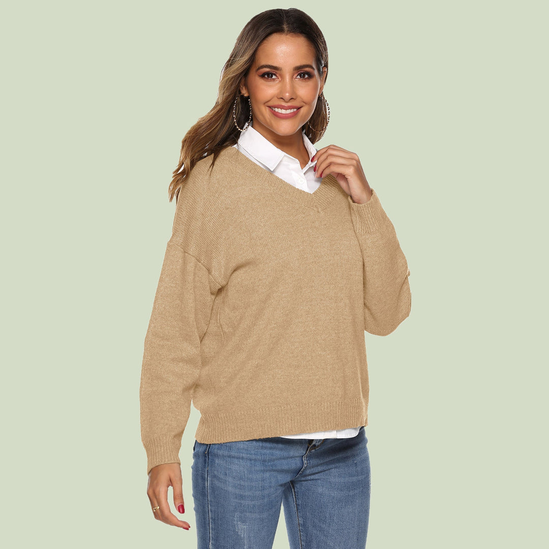 Lune London | Knit Sweater - V-Neck - Loose Fit - Long Sleeves - Soft and Comfortable