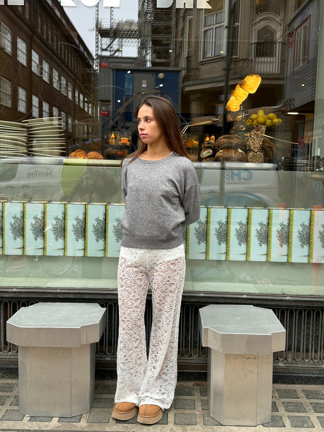 Lune London | Elegant Women's Trousers with Lace and Wide Leg