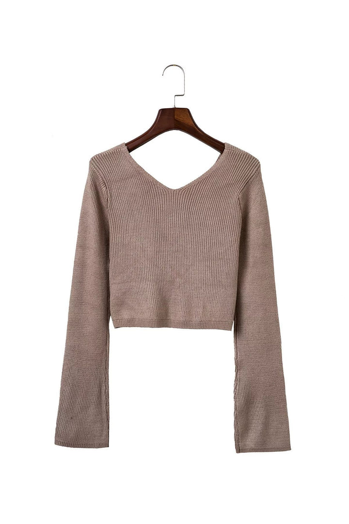 Pull court pour femmes avec col large et structure côtelée sophistiquée Chic & Stil