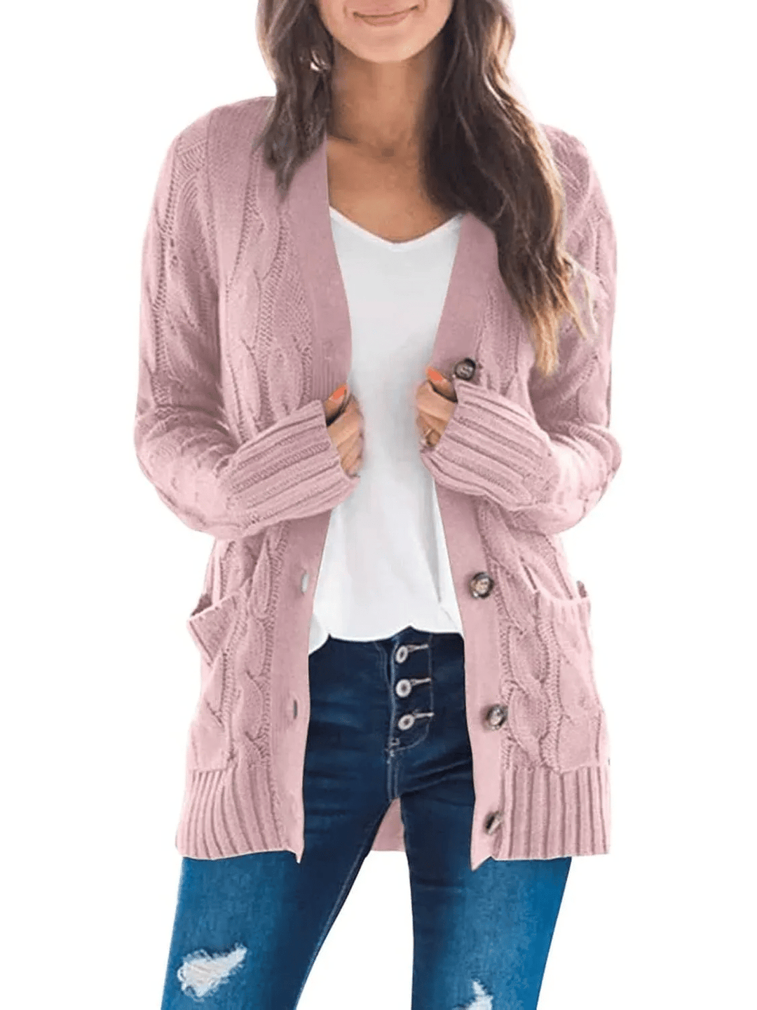 Lune London | Open Knit Cardigan with Cable Pattern