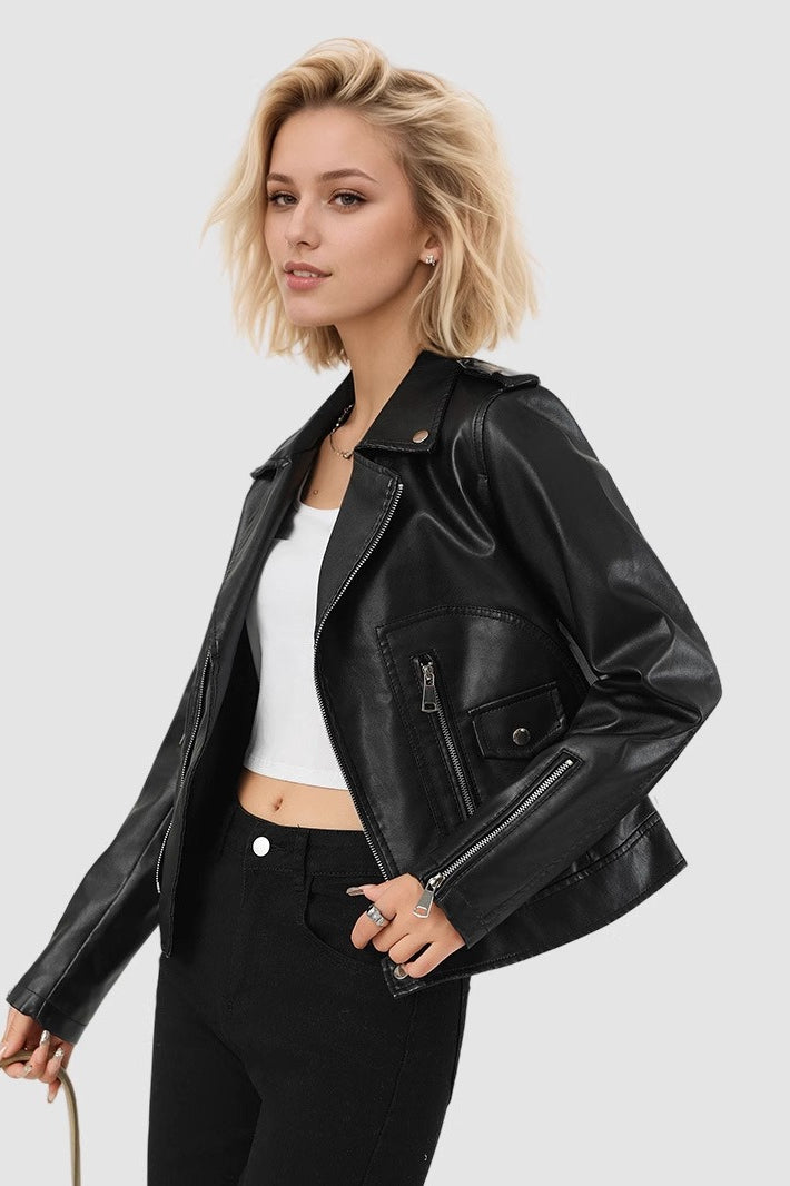Lune London | PU leather zipper jacket