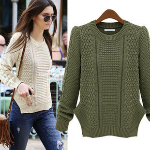 Thick knit sweater for women with textured pattern and casual fit Lune London