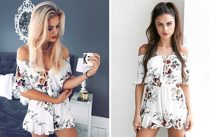 Combinaison femme décolletée avec motif floral Chic & Stil
