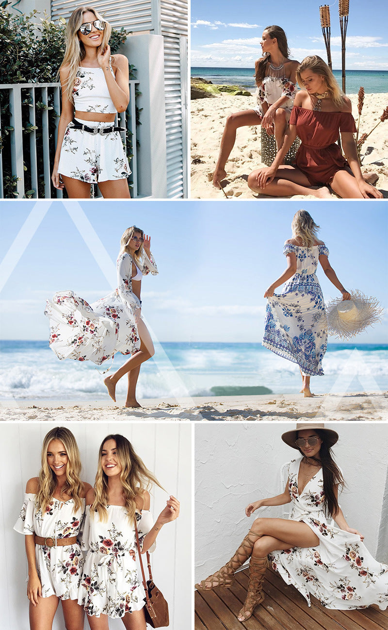 Combinaison femme décolletée avec motif floral Chic & Stil