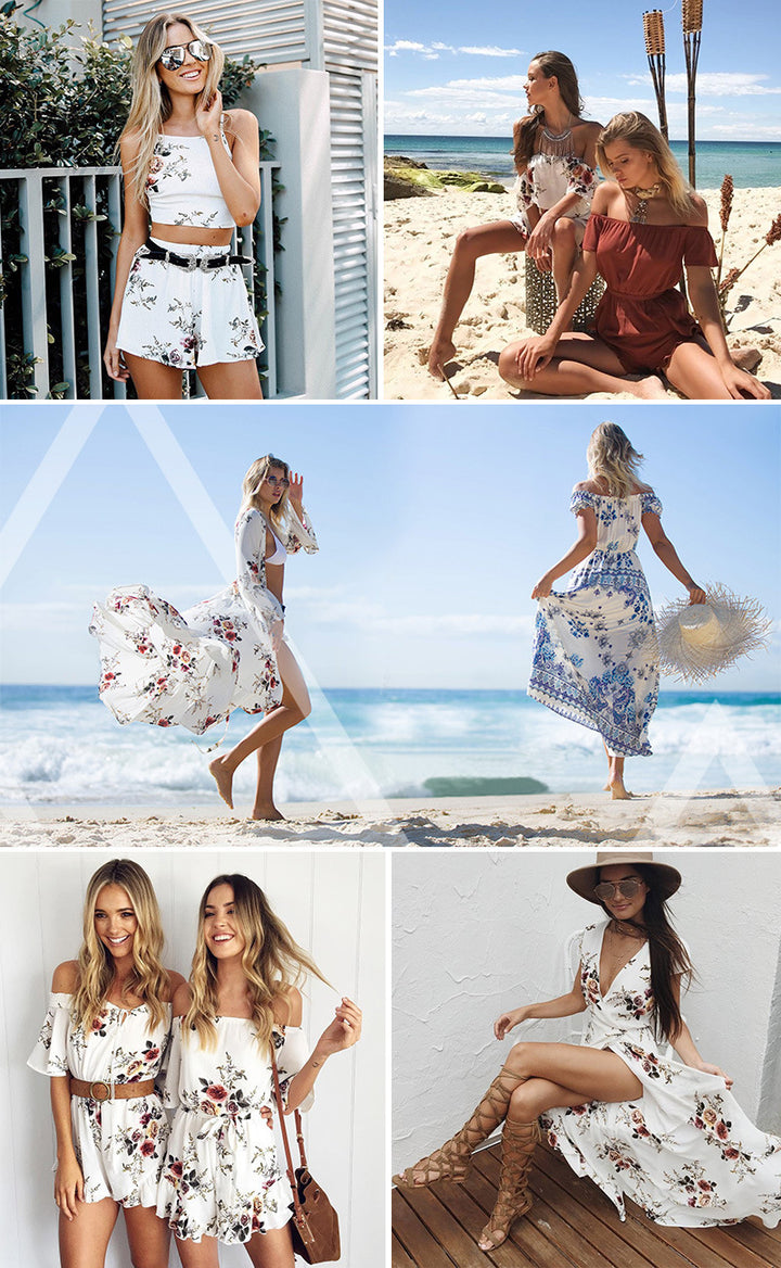 Combinaison femme décolletée avec motif floral Chic & Stil