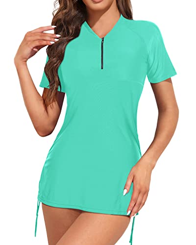 Lune London | Sun Protected Short Sleeve Rash Guard Swimsuit for Women