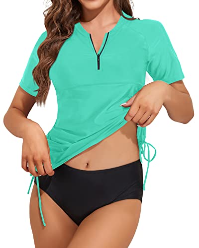 Lune London | Sun Protected Short Sleeve Rash Guard Swimsuit for Women