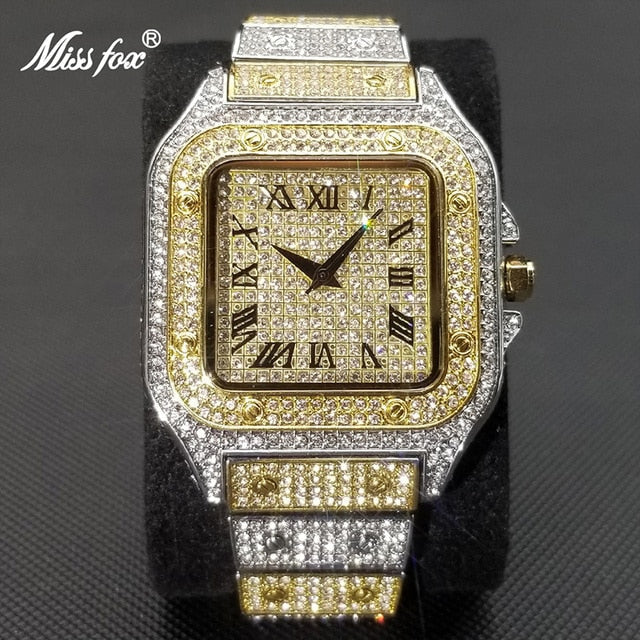 Lune London | MISSFOX Square Watch Ice Out For Men