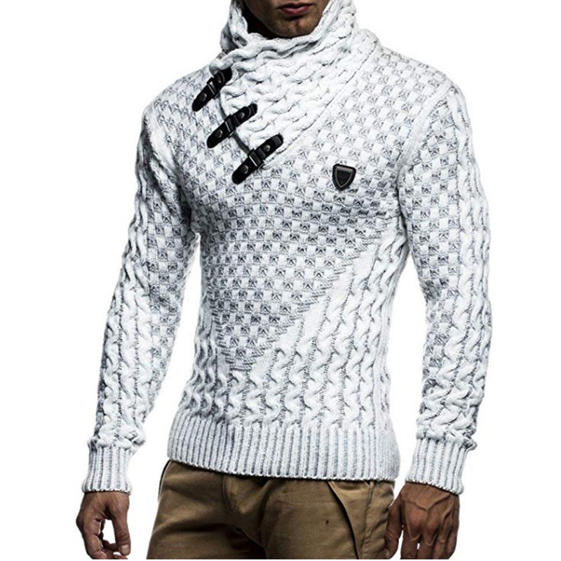 Chic Und Stil | Mens Turtleneck Sweater with Closure