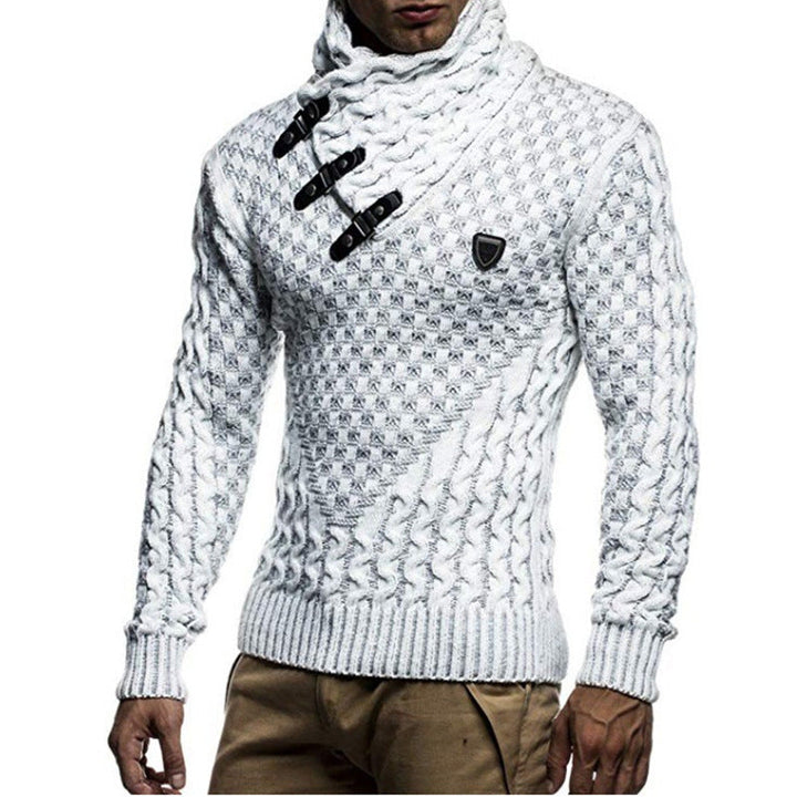 Chic Und Stil | Mens Turtleneck Sweater with Closure
