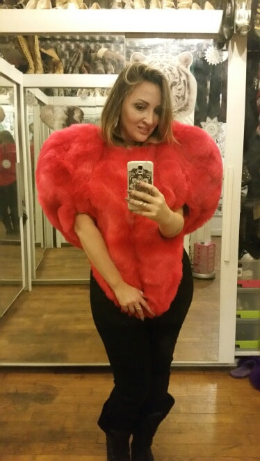 Ladies Extravagant Faux Fur Blouse Lune London