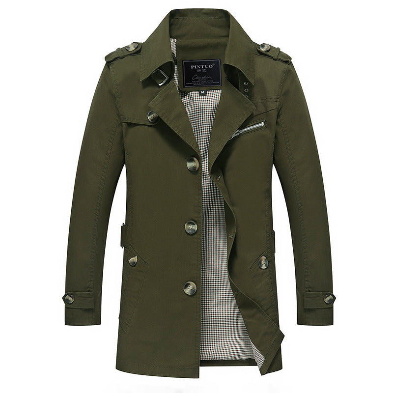 Modern trench coat for men with stylish details and multiple pockets Lune London