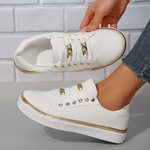 Lune London | Comfortable women's sneakers with gold accents and soft insole for summer