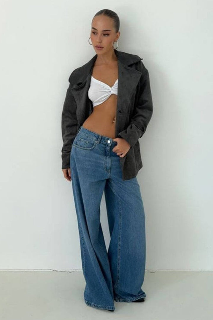 Lune London | Suede Lapel Waistband Jacket Coat