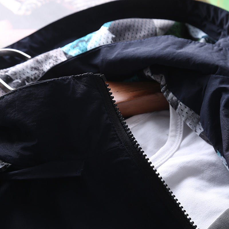 Veste de plein air pour hommes déperlant avec zone de capuche ajustable Chic und Stil