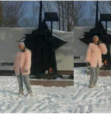 Women Overcoat Faux Fur Lune London