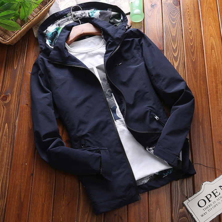 Veste de plein air pour hommes déperlant avec zone de capuche ajustable Chic und Stil