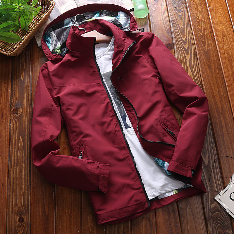 Veste de plein air pour hommes déperlant avec zone de capuche ajustable Chic und Stil