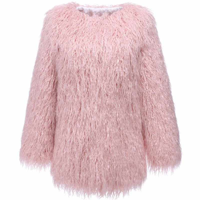 Women Overcoat Faux Fur Lune London