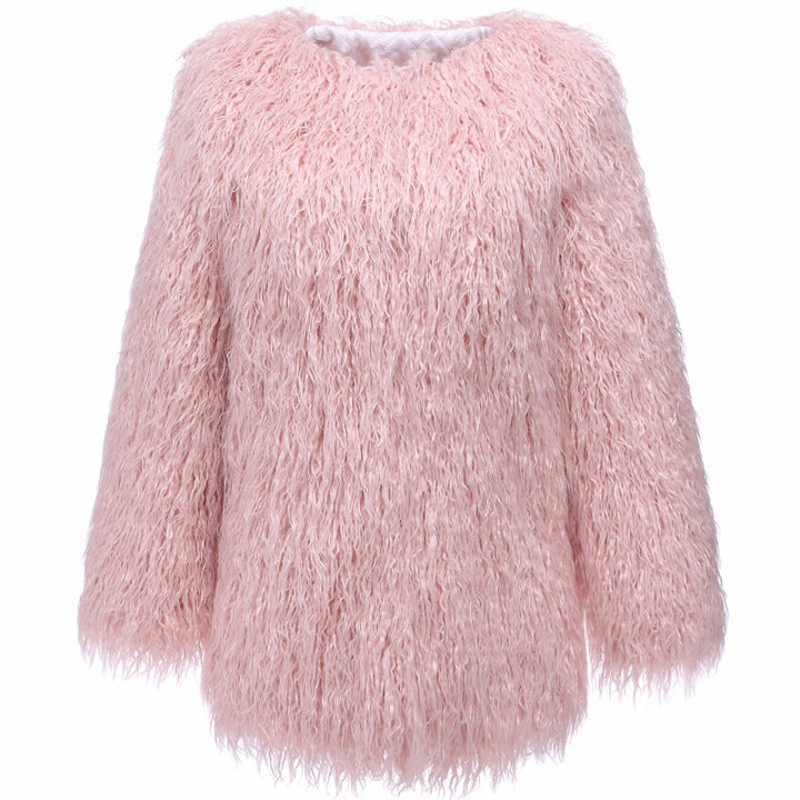 Women Overcoat Faux Fur Lune London