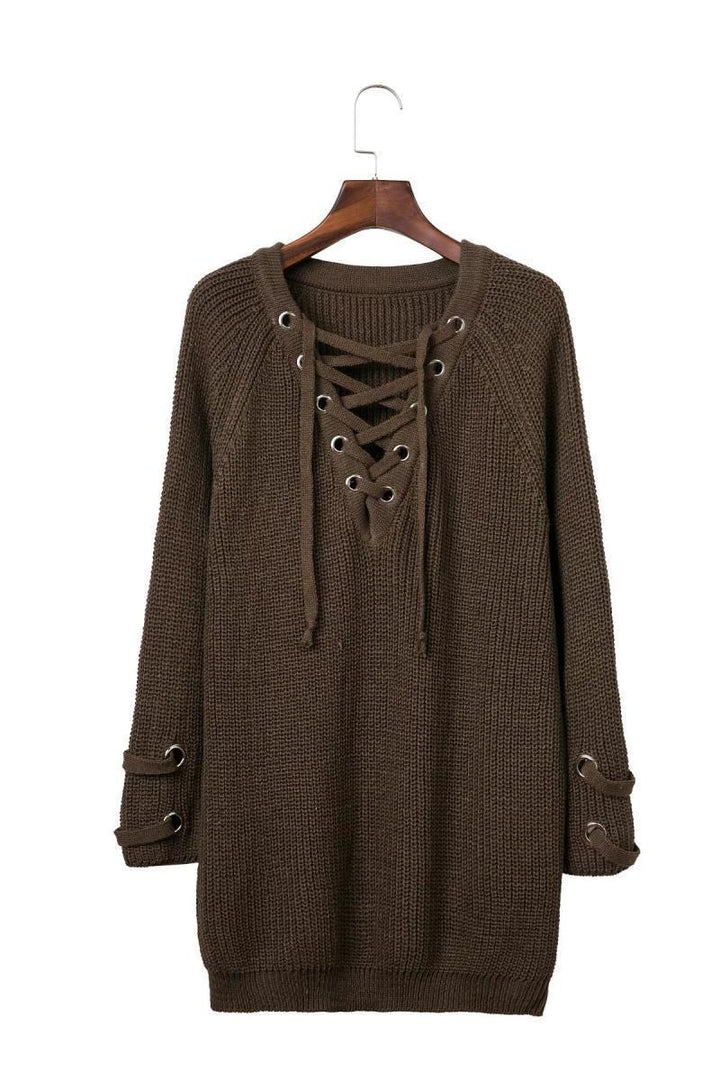 Casual knit sweater for women with decorative lace design and loose sleeves Lune Londonl