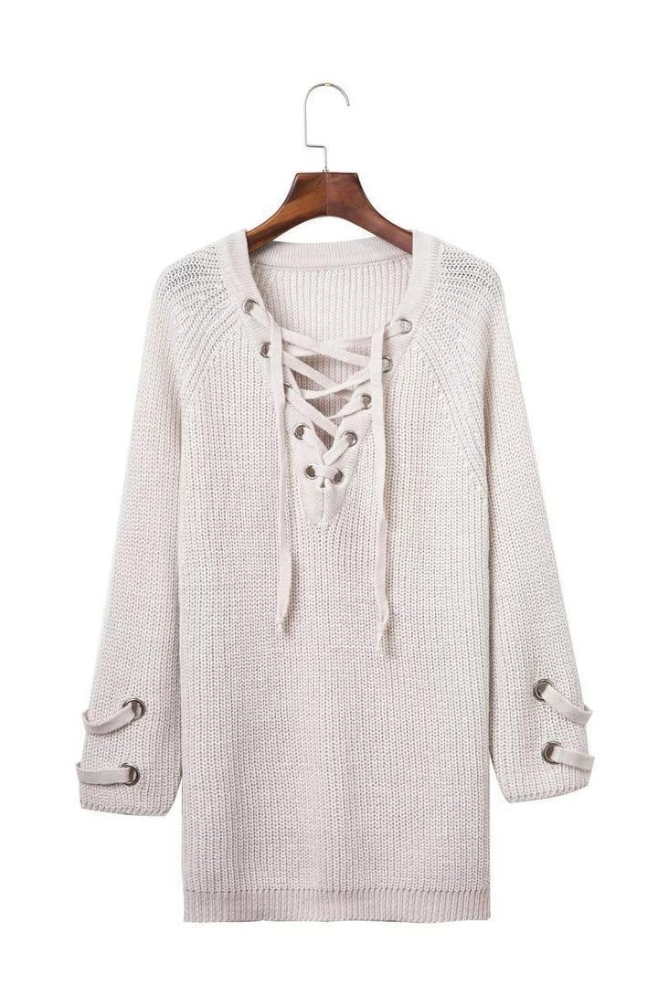Casual knit sweater for women with decorative lace design and loose sleeves Lune Londonl